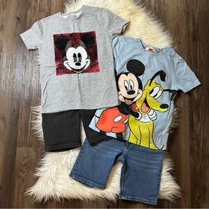 Boys bundle of 4 pieces-Disney tees & Jean shorts